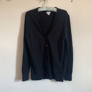 Jcrew black cardigan wood blend sweater size medium 🧶
